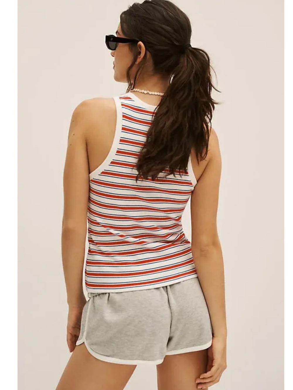 Maeve White Ribbed Tank - Picture 2 of 12